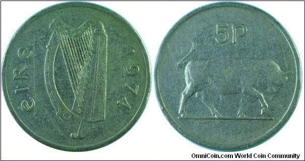 Ireland 5Pence-km22-1974