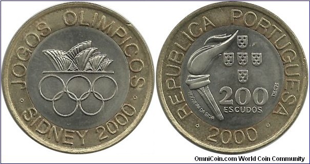 Portugal 200 Escudos 2000 Olympic Games Sydney 2000