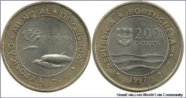 Portugal 200 Escudos 1997 International Year of the Oceans EXPO