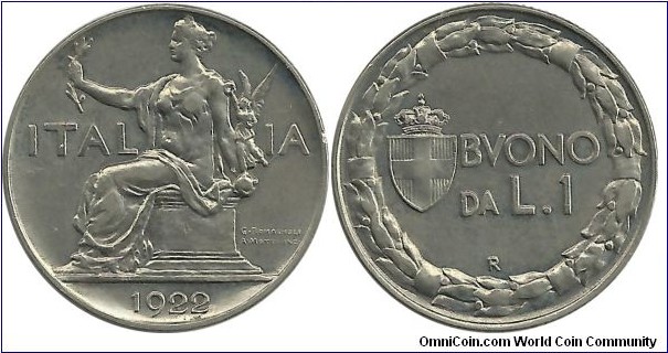 Italy 1 Lira 1922R