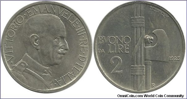 Italy 2 Lire 1923R