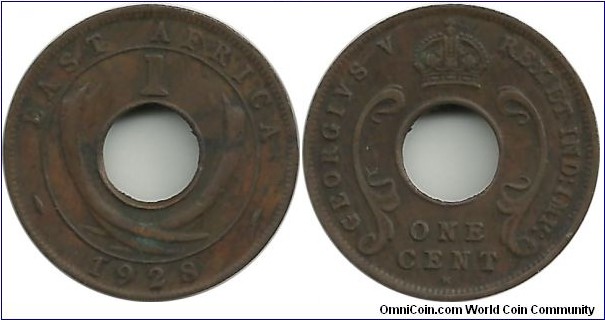 British East Africa 1 Cent 1928H
