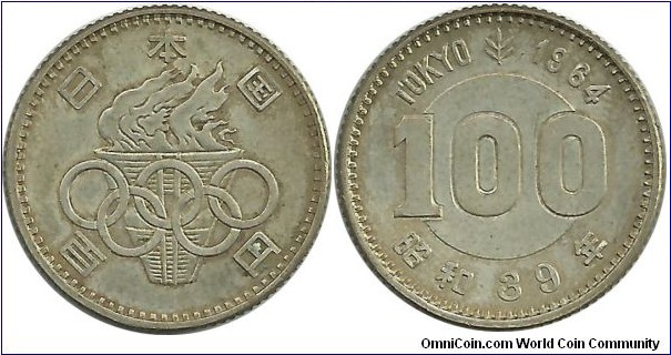 Japan 100 Yen Showa-39 (1964) - TOKYO Olympic Games