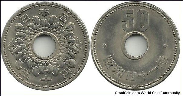 Japan 50 Yen Showa-41 (1966)