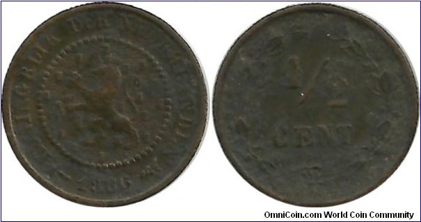 Nederland ½ Cent 1886