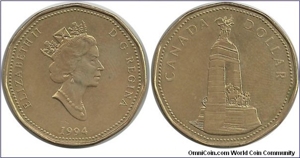 Canada 1 Dollar 1994-War Memorial