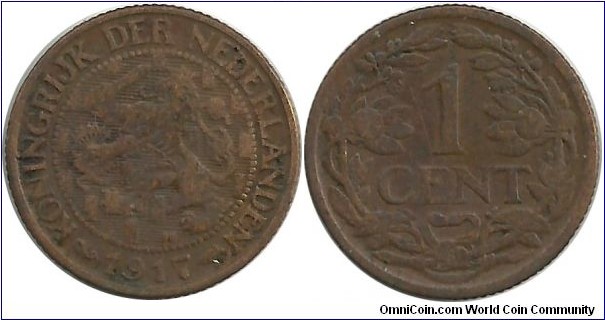 Nederland 1 Cent 1917