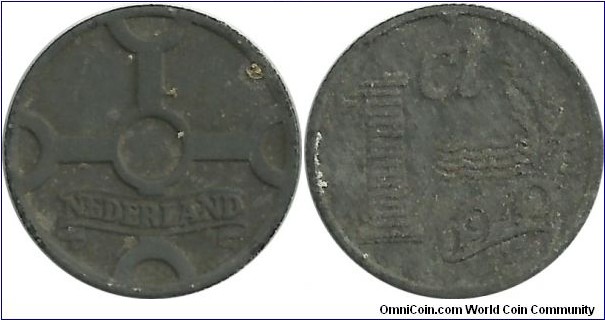 Nederland 1 Cent 1942