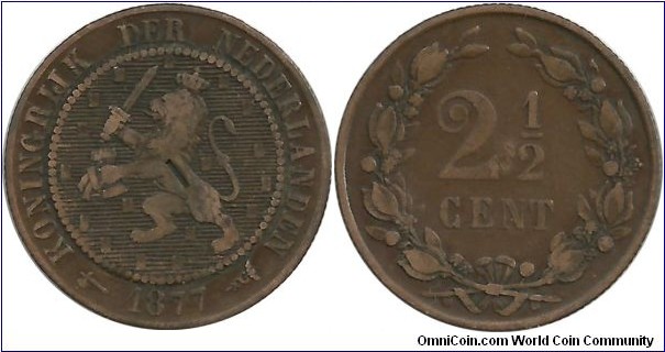 Nederland 2½ Cent 1877