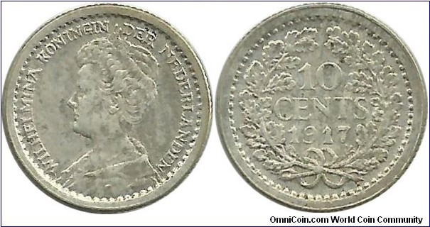 Nederland 10 Cents 1917