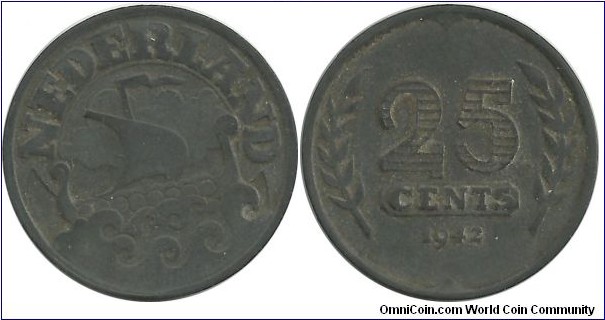 Nederland 25 Cents 1942