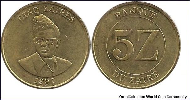 Congo-Zaire 5 Zaire 1987