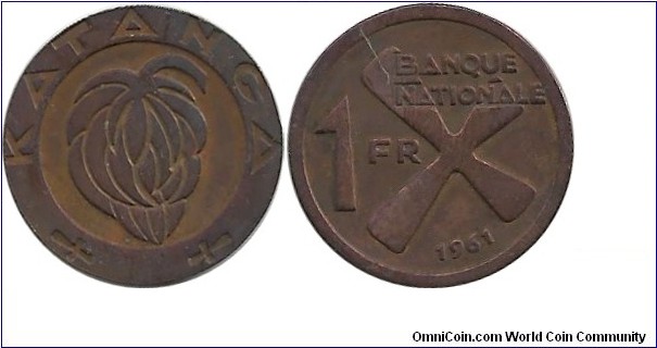 Katanga 1 Franc 1961