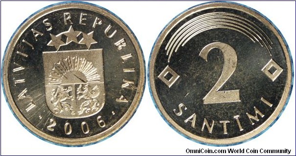 Latvia 2Santimi-km21-2006