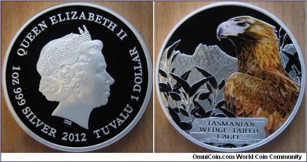 1 Dollar - Tasmanian eagle - 31.13 g Ag .999 Proof - mintage 5,000