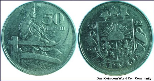 Latvia50Santimu-km6-1922