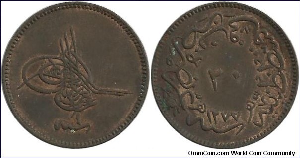 Ottoman 20 Para 1277-4
(1865)