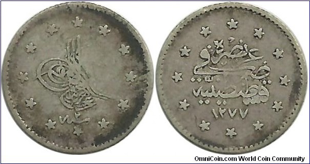 Ottoman 1 Kurus 1277-2
(1863)