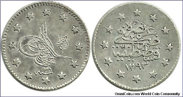 Ottoman 1 Kurus 1293-28 (1904)