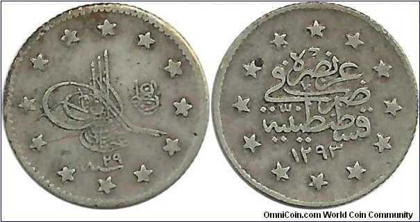 Ottoman 1 Kurus 1293-29 (1905)