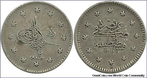 Ottoman 1 Kurus 1327-2
(1911)