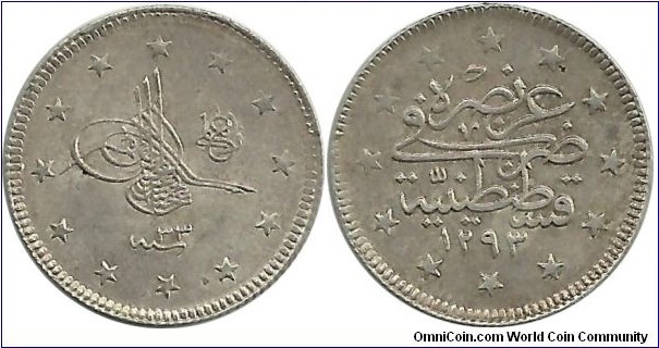 Ottoman 2 Kurus 1293-33 (1909)
