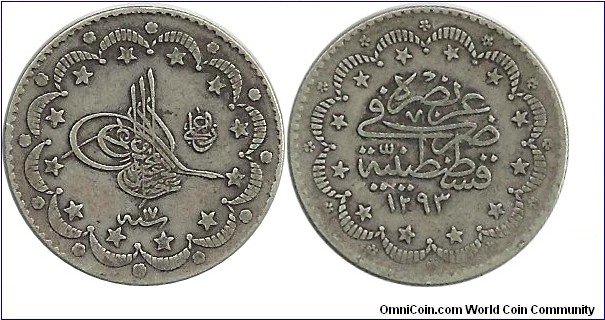 Ottoman 5 Kurus 1293-17 (1893)