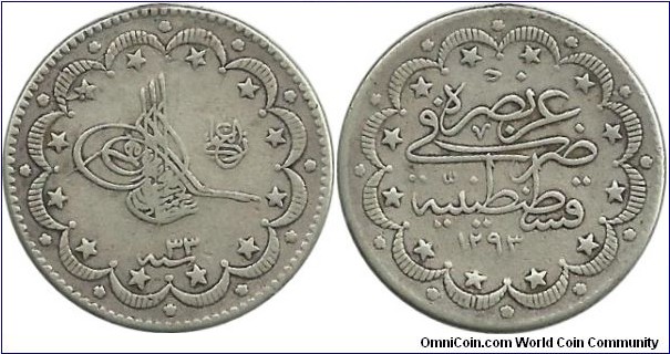 Ottoman 10 Kurus 1293-33 (1909)