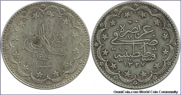 Ottoman 20 Kurus 1327-8 (1917)