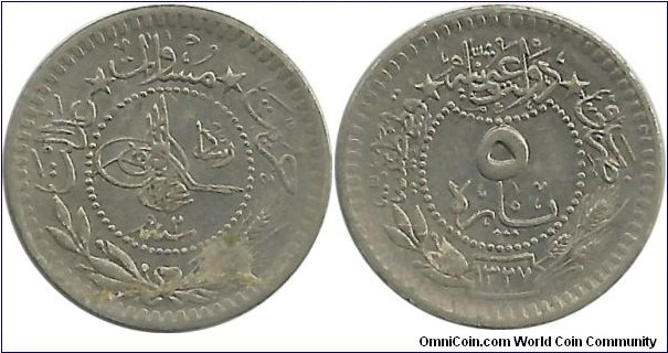 Ottoman 5 Para 1327-2
(1911)