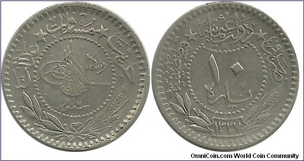 Ottoman 10 Para 1327-7(Reshad) (1916)