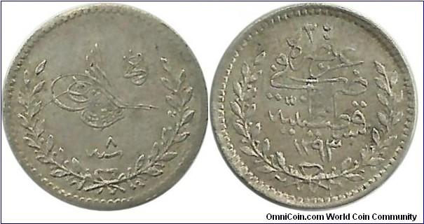Ottoman 20 Para 1293-8
(1884)