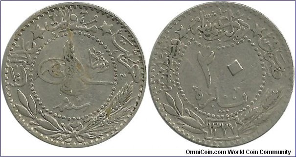 Ottoman 20 Para 1327-2
(1911)