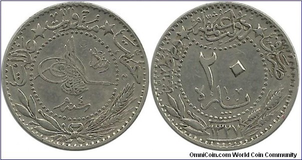 Ottoman 20 Para 1327-4
(1913)