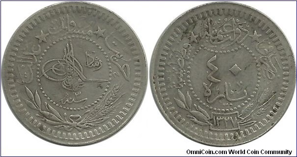 Ottoman 40 Para 1327-3
(1912)