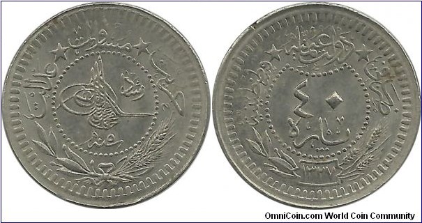Ottoman 40 Para 1327-5
(1914)