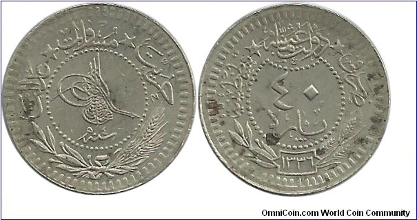 Ottoman 40 Para 1336-4
(1922)