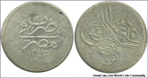 Ottoman-Egypt 1 Kurus 1293-8 (1884)