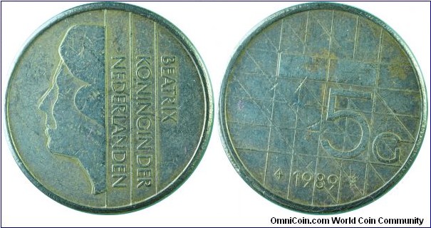 Netherlands5Gulden-km?? -1989