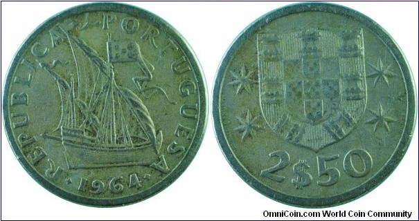 Portugal2.5Escudos-km590-1964