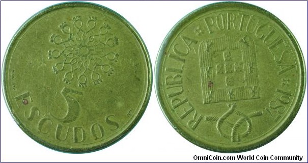 Portugal5Escudos-km632-1987