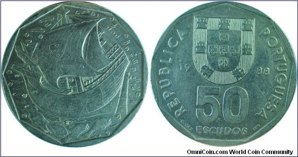 Portugal50Escudos-km636-1988