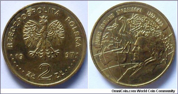 2 zlote.
1997, Pawel Edmund Strzelecki (1797-1873) Polish explorer and geologist.