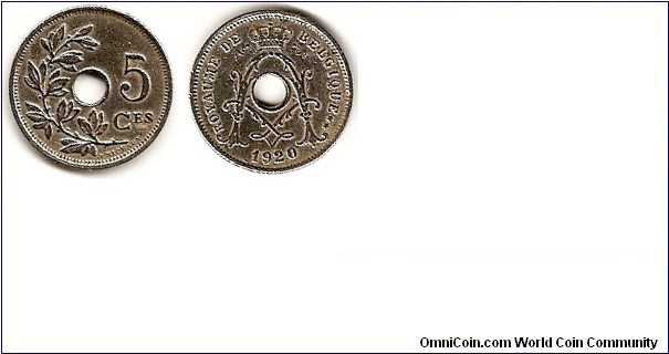 5 Centiem.  Coin in French 