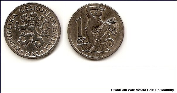 1 Korun from the first year of the Republic of Czechoslovakia.  