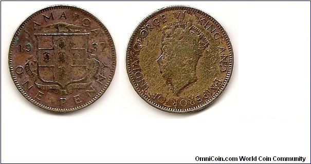 1 Penny, Under George VI, 