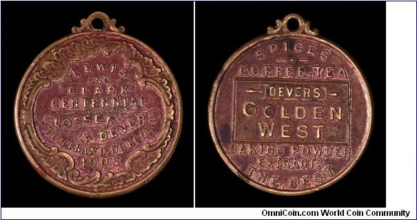 Advertising token for Closset and Devers, Portland, 1905