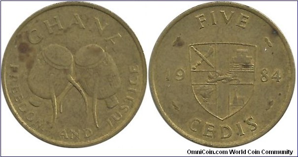 Ghana 5 Cedis 1984