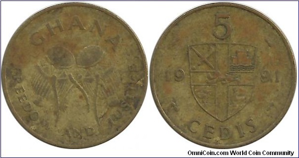 Ghana 5 Cedis 1991