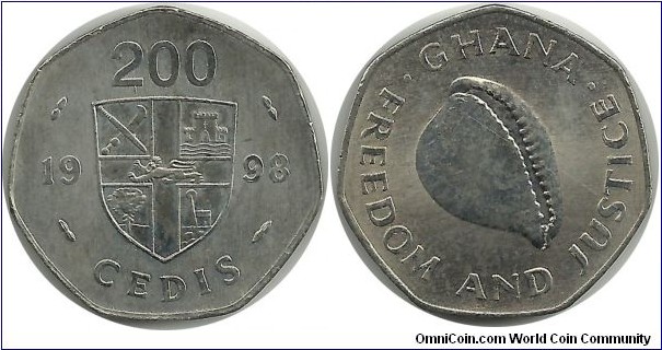 Ghana 200 Cedis 1998